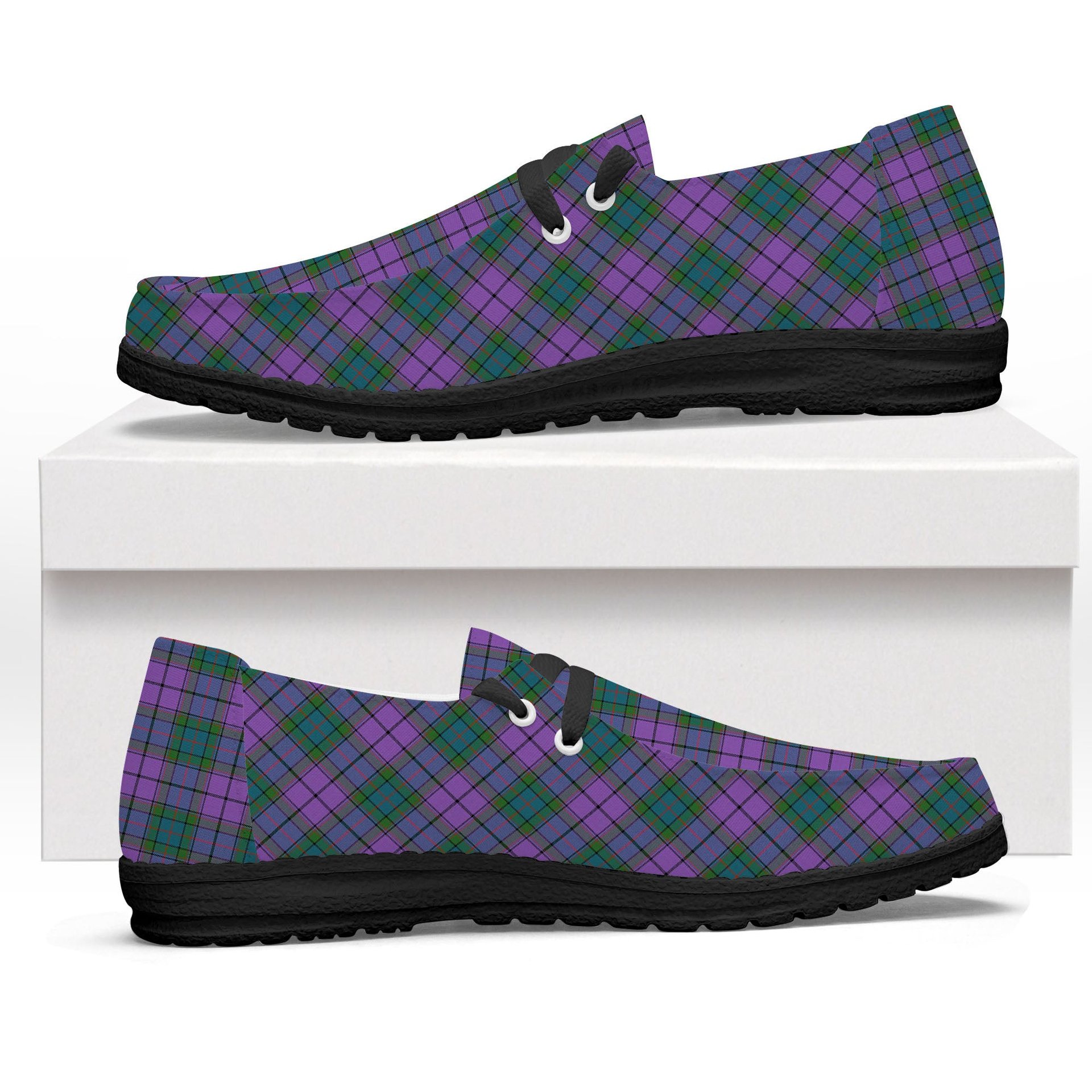 ScotsTee Shop Scottish Wardlaw Ancient Tartan Plaid Canvas Loafer Shoes