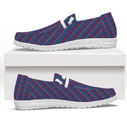 ScotsTee Shop Scottish Yale College, Wrexham Tartan Plaid Canvas Loafer Shoes