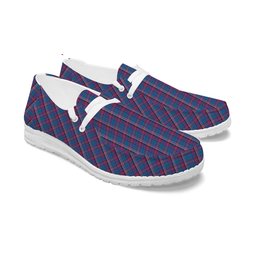 ScotsTee Shop Scottish Yale College, Wrexham Tartan Plaid Canvas Loafer Shoes