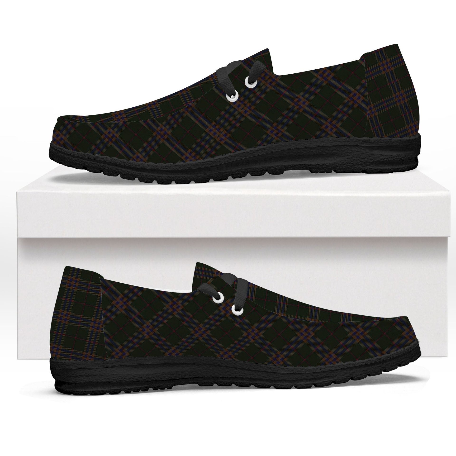 ScotsTee Shop Scottish Yen, Alexander Hunting Tartan Plaid Canvas Loafer Shoes