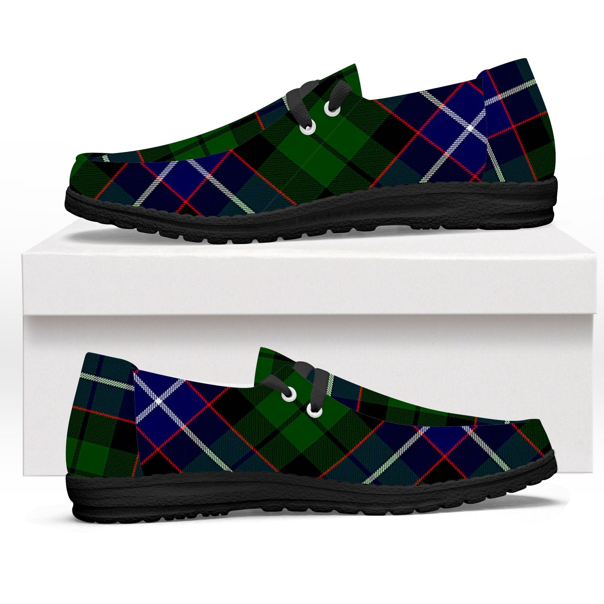 ScotsTee Shop Scottish Russell SC Tartan Plaid Canvas Loafer Shoes