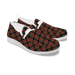 ScotsTee Shop Scottish Stewart High Stewards (Stewart Black) Tartan Plaid Canvas Loafer Shoes
