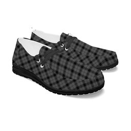 ScotsTee Shop Scottish Scott Black and White Tartan Plaid Canvas Loafer Shoes