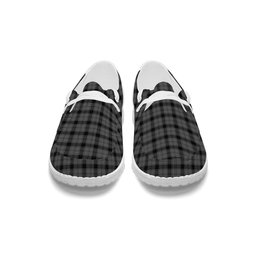 ScotsTee Shop Scottish Scott Black and White Tartan Plaid Canvas Loafer Shoes