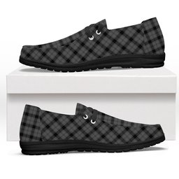ScotsTee Shop Scottish Scott Black and White Tartan Plaid Canvas Loafer Shoes