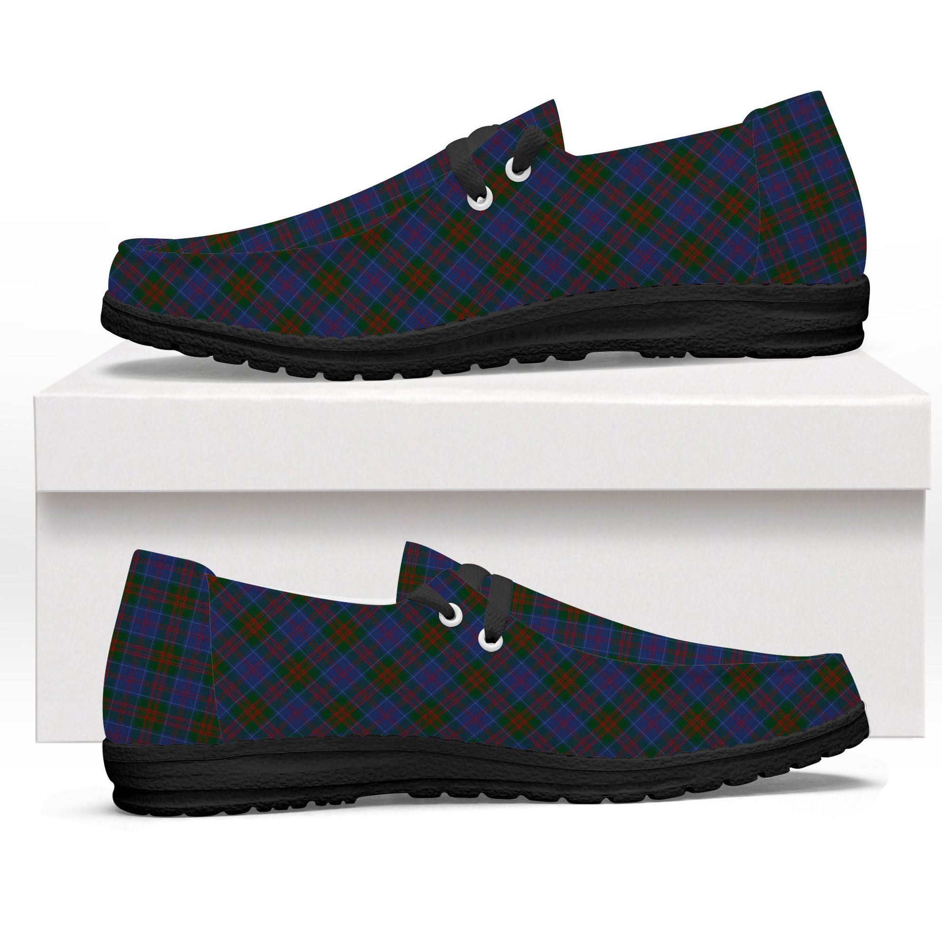 ScotsTee Shop Scottish Stewart of Appin 2 Tartan Plaid Canvas Loafer Shoes