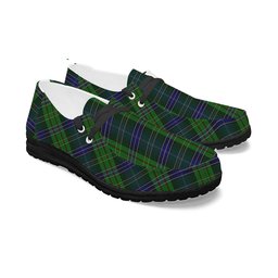 ScotsTee Shop Scottish Young, Melvina Tartan Plaid Canvas Loafer Shoes