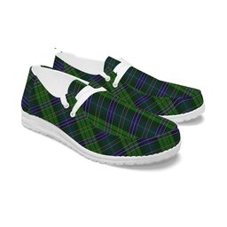 ScotsTee Shop Scottish Young, Melvina Tartan Plaid Canvas Loafer Shoes