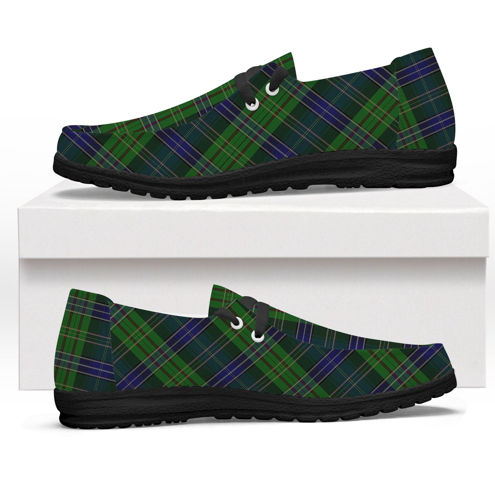 ScotsTee Shop Scottish Young, Melvina Tartan Plaid Canvas Loafer Shoes