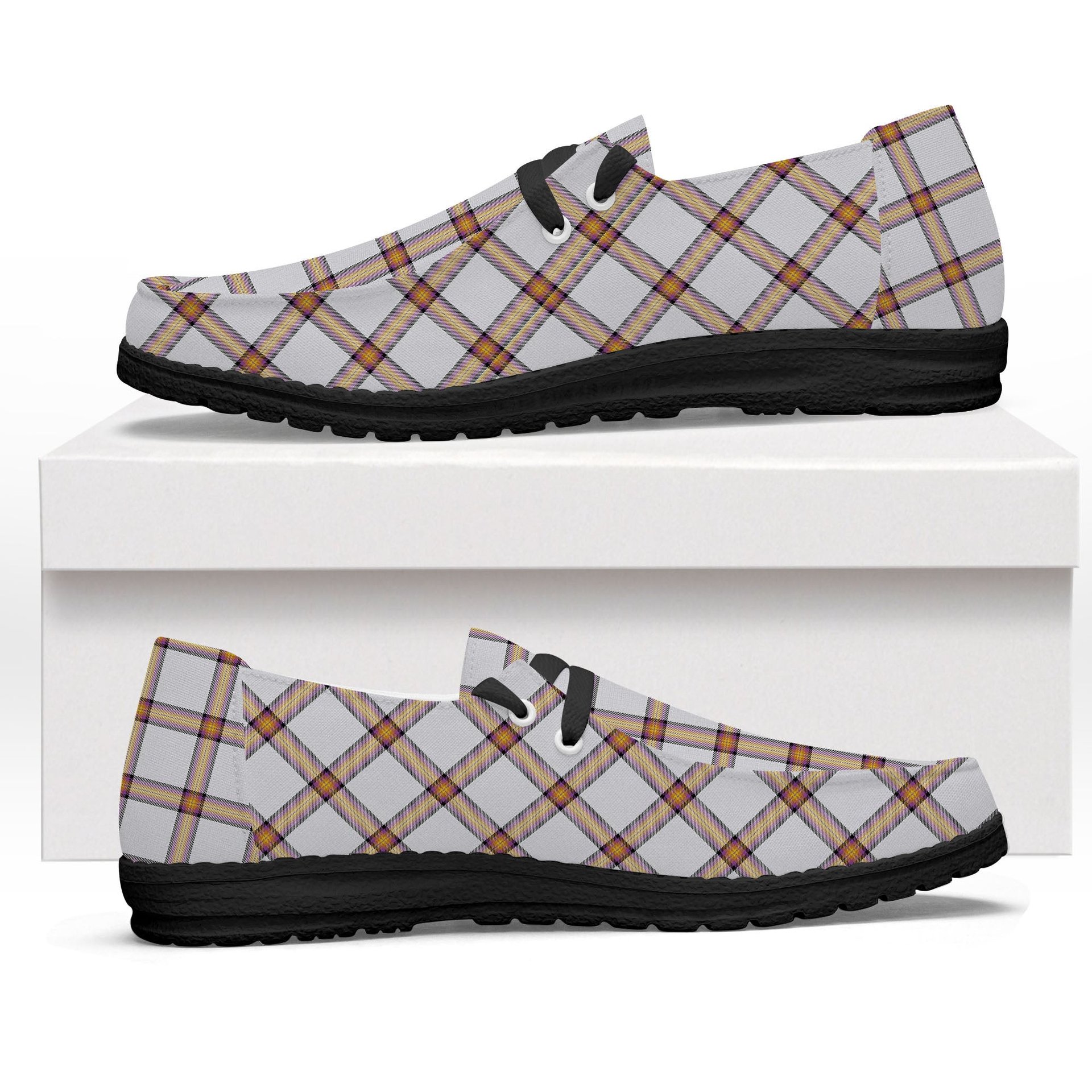 ScotsTee Shop Scottish Young Christina Modern Tartan Plaid Canvas Loafer Shoes