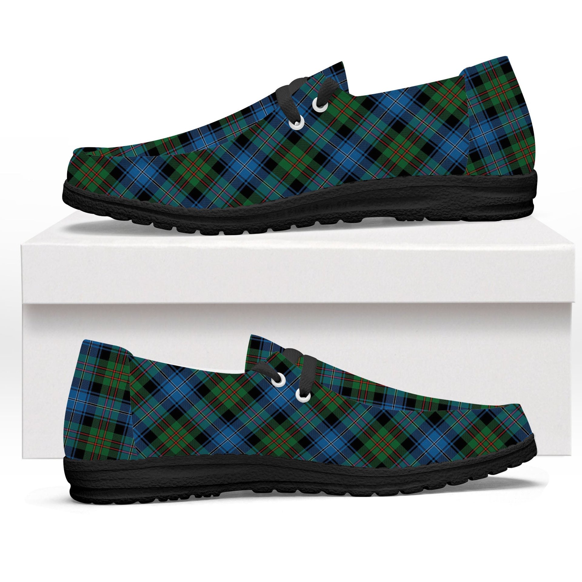 ScotsTee Shop Scottish Young Melvina Ancient Tartan Plaid Canvas Loafer Shoes