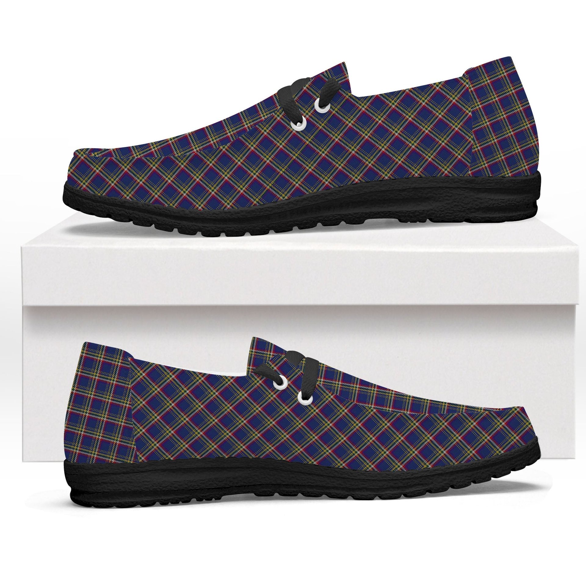 ScotsTee Shop Scottish Yukon (asymmetric) Tartan Plaid Canvas Loafer Shoes
