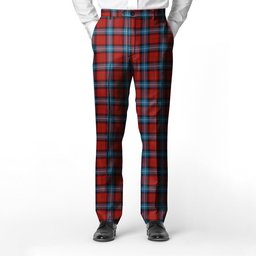 ScotsTee Shop Scottish Baillie of Polkemmet Red Men's Tartan Trousers Plaid Trews - Regular Fit