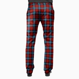 ScotsTee Shop Scottish Baillie of Polkemmet Red Men's Tartan Trousers Plaid Trews - Regular Fit