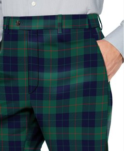 ScotsTee Shop Scottish Barclay Hunting Modern Men's Tartan Trousers Plaid Trews - Regular Fit