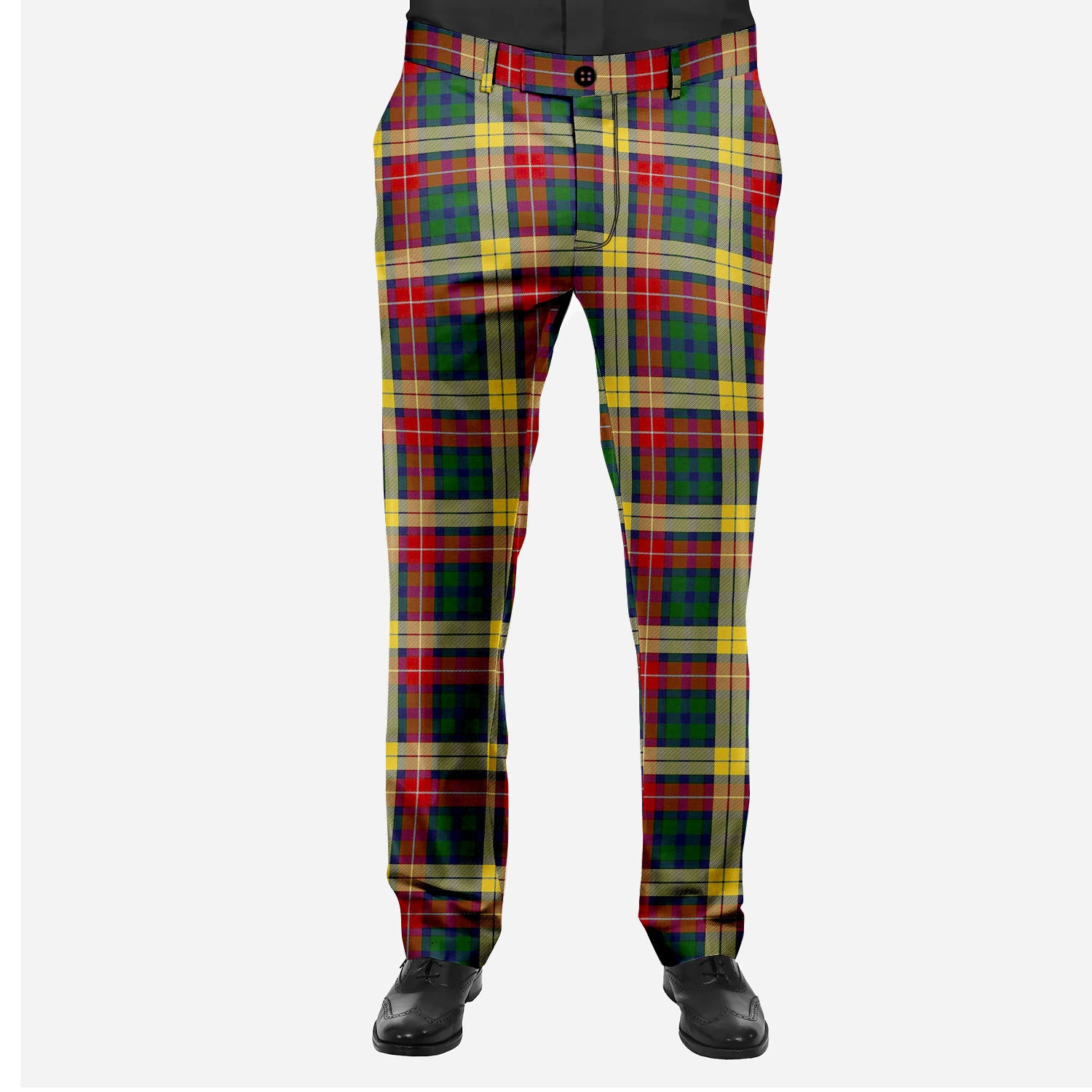 ScotsTee Shop Scottish Buchanan Men's Tartan Trousers Plaid Trews - Regular Fit