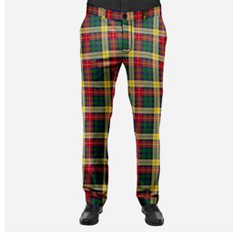 ScotsTee Shop Scottish Buchanan Men's Tartan Trousers Plaid Trews - Regular Fit