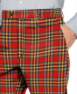 ScotsTee Shop Scottish Chattan Modern Men's Tartan Trousers Plaid Trews - Regular Fit