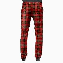 ScotsTee Shop Scottish Brodie Red Modern Men's Tartan Trousers Plaid Trews - Regular Fit