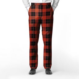 ScotsTee Shop Scottish Cameron Black and Red Ancient Men's Tartan Trousers Plaid Trews - Regular Fit