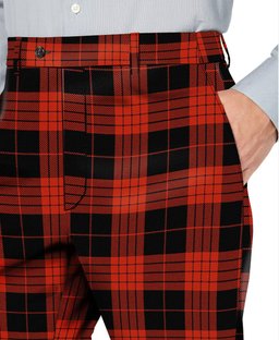 ScotsTee Shop Scottish Cameron Black and Red Ancient Men's Tartan Trousers Plaid Trews - Regular Fit