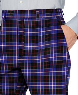ScotsTee Shop Scottish Dunlop Modern Men's Tartan Trousers Plaid Trews - Regular Fit