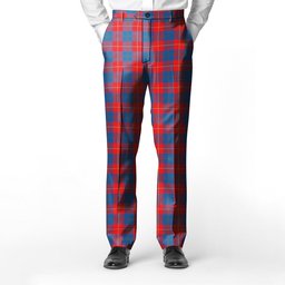 ScotsTee Shop Scottish Galloway Red Men's Tartan Trousers Plaid Trews - Regular Fit