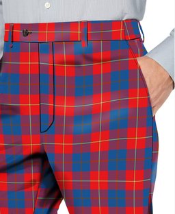 ScotsTee Shop Scottish Galloway Red Men's Tartan Trousers Plaid Trews - Regular Fit