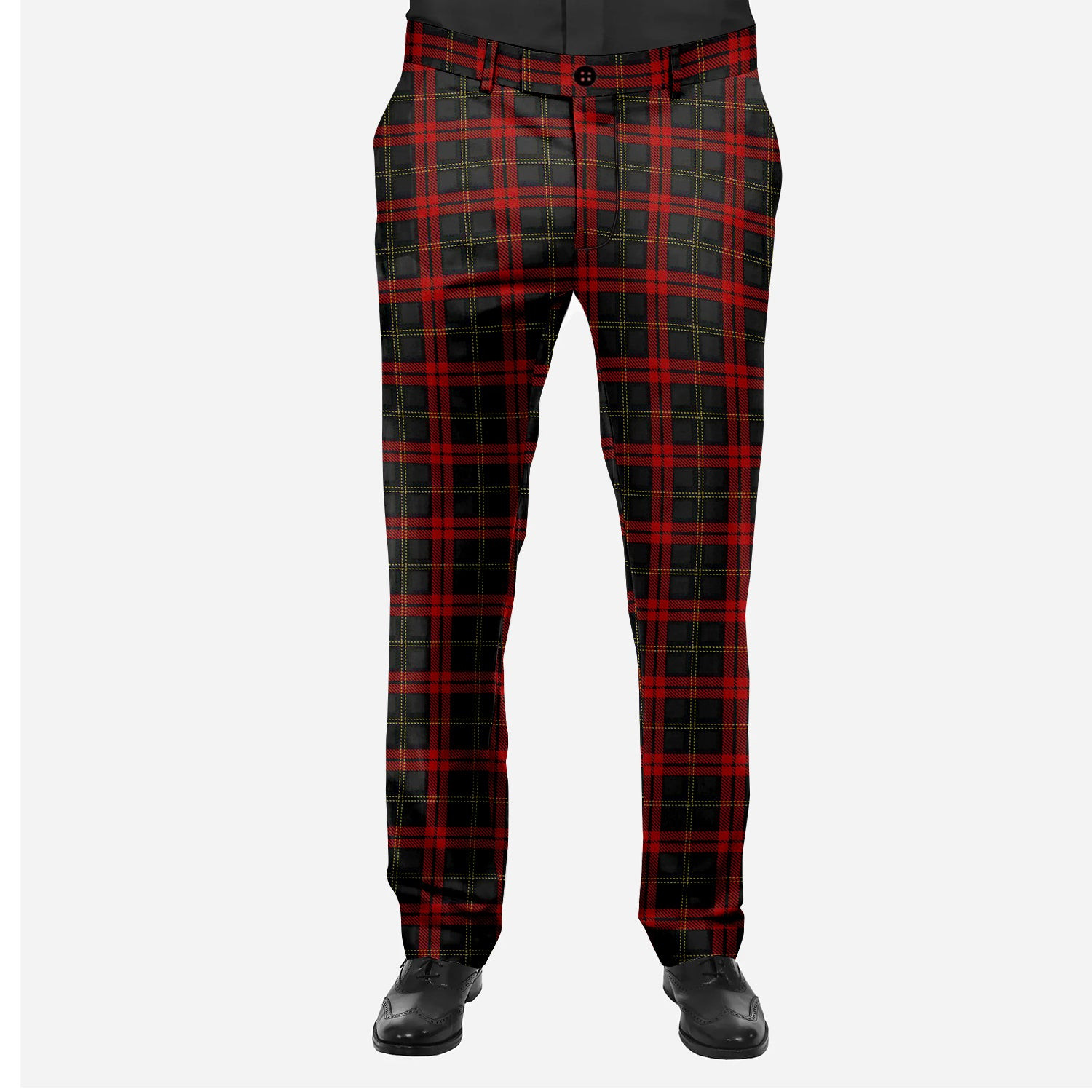 ScotsTee Shop Scottish Harvie Men's Tartan Trousers Plaid Trews - Regular Fit