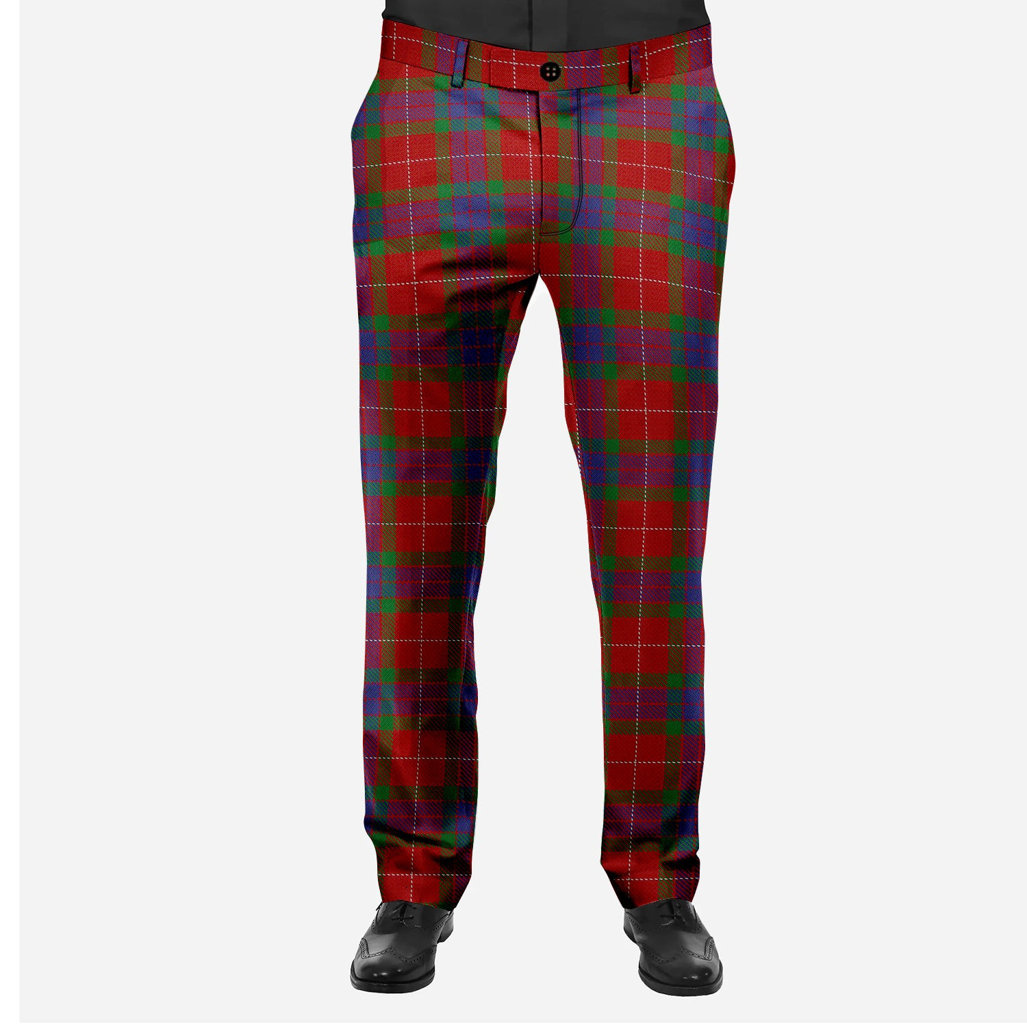 ScotsTee Shop Scottish Fraser Men's Tartan Trousers Plaid Trews - Regular Fit