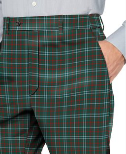 ScotsTee Shop Scottish Dundee Green Men's Tartan Trousers Plaid Trews - Regular Fit
