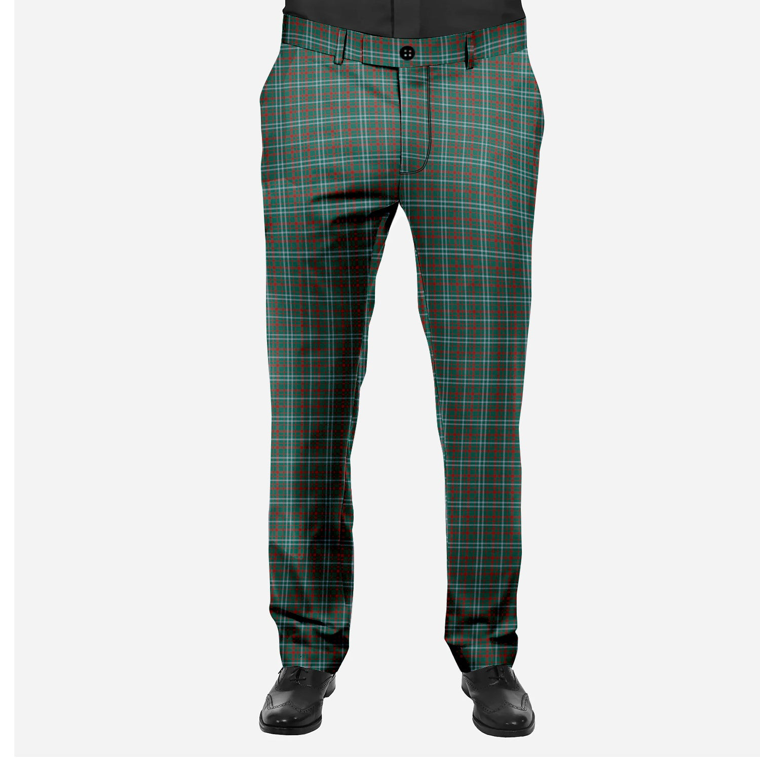 ScotsTee Shop Scottish Dundee Green Men's Tartan Trousers Plaid Trews - Regular Fit