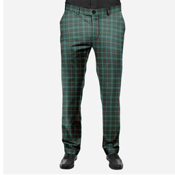 ScotsTee Shop Scottish Dundee Green Men's Tartan Trousers Plaid Trews - Regular Fit