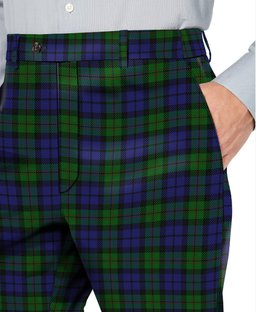 ScotsTee Shop Scottish Dundas Men's Tartan Trousers Plaid Trews - Regular Fit