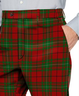 ScotsTee Shop Scottish MacAulay Men's Tartan Trousers Plaid Trews - Regular Fit