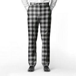 ScotsTee Shop Scottish MacPhee Black and White Men's Tartan Trousers Plaid Trews - Regular Fit