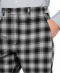 ScotsTee Shop Scottish MacPhee Black and White Men's Tartan Trousers Plaid Trews - Regular Fit