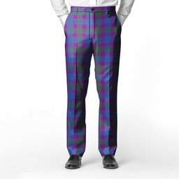 ScotsTee Shop Scottish Lang Modern Clan Men's Tartan Trousers Plaid Trews - Regular Fit