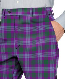 ScotsTee Shop Scottish Lang Ancient Clan Men's Tartan Trousers Plaid Trews - Regular Fit