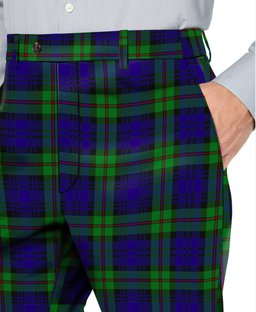 ScotsTee Shop Scottish MacKinlay Modern Men's Tartan Trousers Plaid Trews - Regular Fit