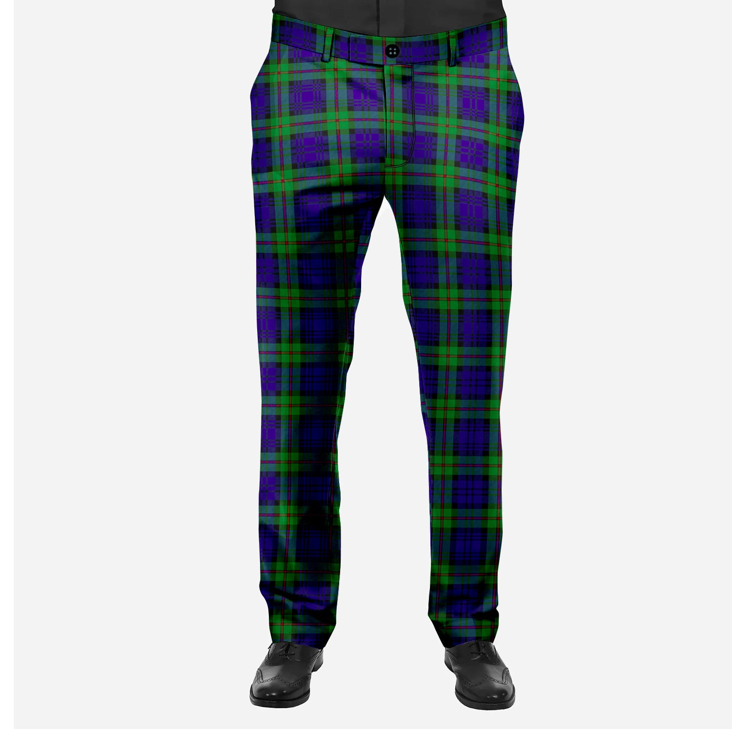 ScotsTee Shop Scottish MacKinlay Modern Men's Tartan Trousers Plaid Trews - Regular Fit