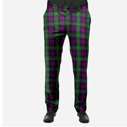 ScotsTee Shop Scottish Wilson Men's Tartan Trousers Plaid Trews - Regular Fit