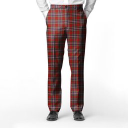 ScotsTee Shop Scottish McFarland Red Men's Tartan Trousers Plaid Trews - Regular Fit