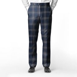 ScotsTee Shop Scottish Navy Formal Dress Men's Tartan Trousers Plaid Trews - Regular Fit