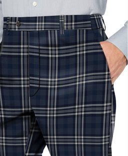 ScotsTee Shop Scottish Navy Formal Dress Men's Tartan Trousers Plaid Trews - Regular Fit