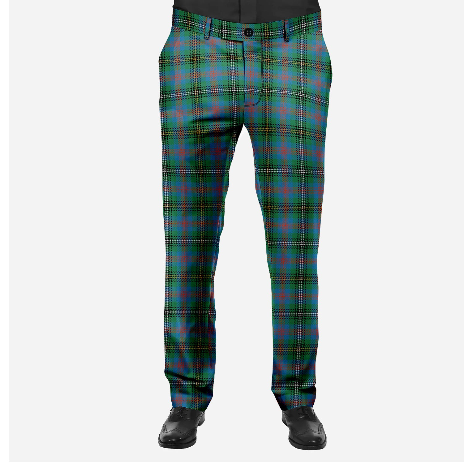 ScotsTee Shop Scottish Wood Ancient Clan Men's Tartan Trousers Plaid Trews - Regular Fit