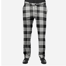 ScotsTee Shop Scottish McFarland Black White Men's Tartan Trousers Plaid Trews - Regular Fit