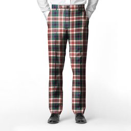 ScotsTee Shop Scottish Robertson Dress Modern Men's Tartan Trousers Plaid Trews - Regular Fit