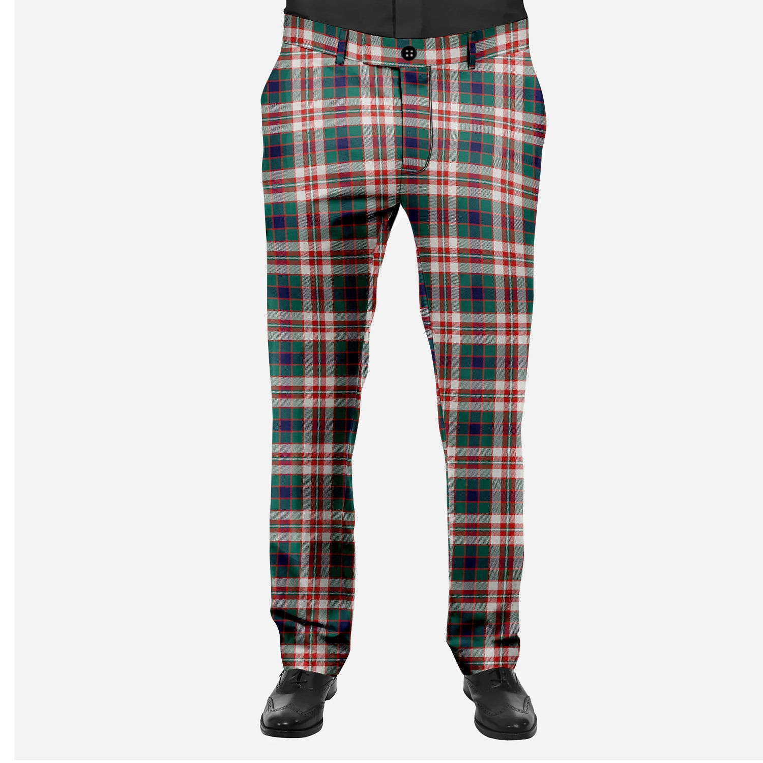 ScotsTee Shop Scottish Robertson Dress Modern Men's Tartan Trousers Plaid Trews - Regular Fit