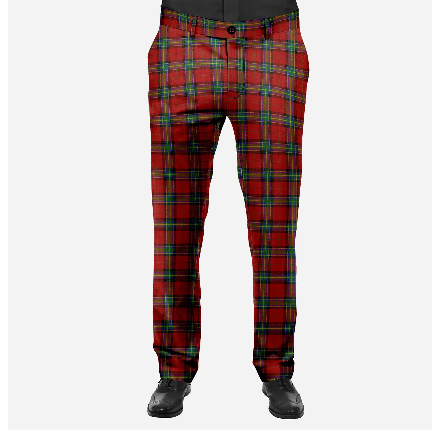 ScotsTee Shop Scottish Mensah Men's Tartan Trousers Plaid Trews - Regular Fit